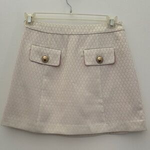 NWT Sail to Sable Dot Jaquard Cream and Gold Skirt Size 2